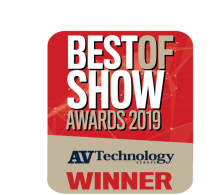 Dante AV (Networked Audio and Video Module) won NewBay Media's Best of Show Award for ISE 2019, AV Technology. 